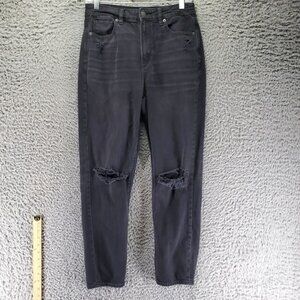 American Eagle Outfitters Jeans Women’s 4 Black Mom Jean Distressed Knees